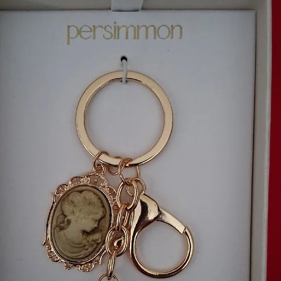 Persimmon Cameo Beaded Bagcharm Or  Keychain with Assorted Charm - Picture 2 of 9